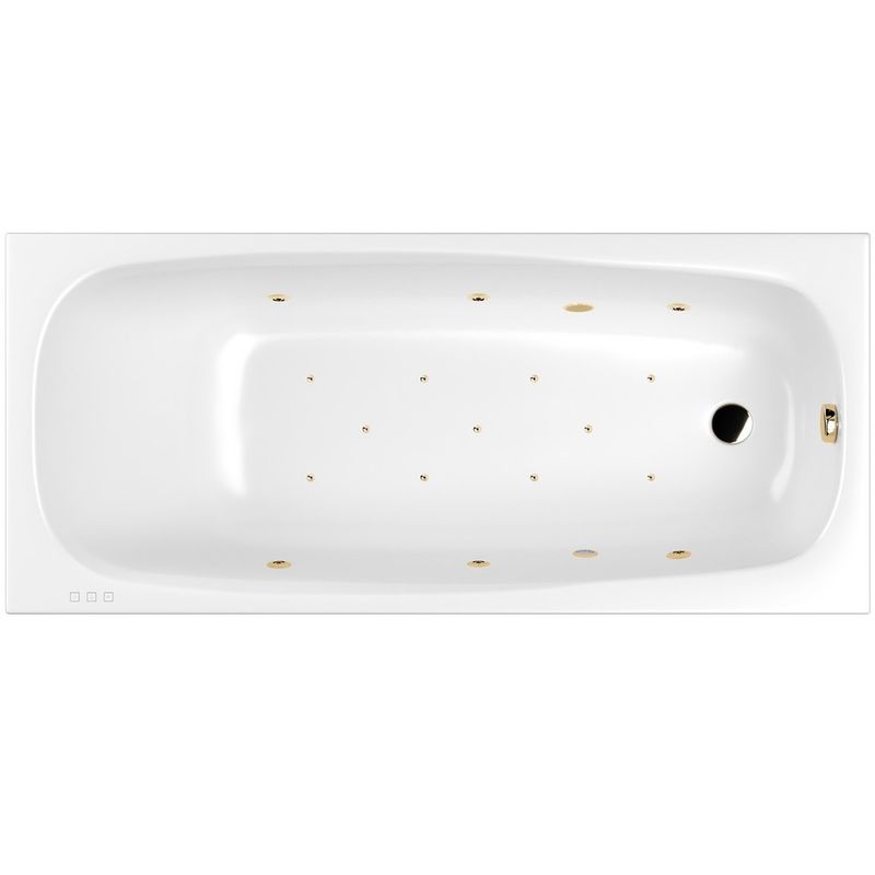 Ванна гидромассажная Whitecross Layla RELAX 0102.180080.100.RELAX.GL 180x80 (белый глянцевый, золотой), каркас, слив-перелив